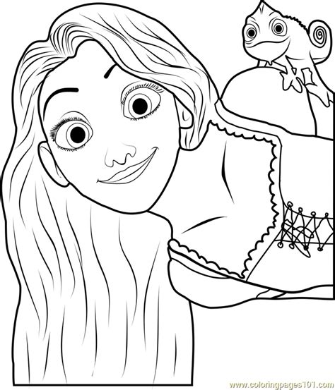 Rapunzel and Pascal Coloring Page - Free Tangled Coloring Pages : ColoringPages101.com