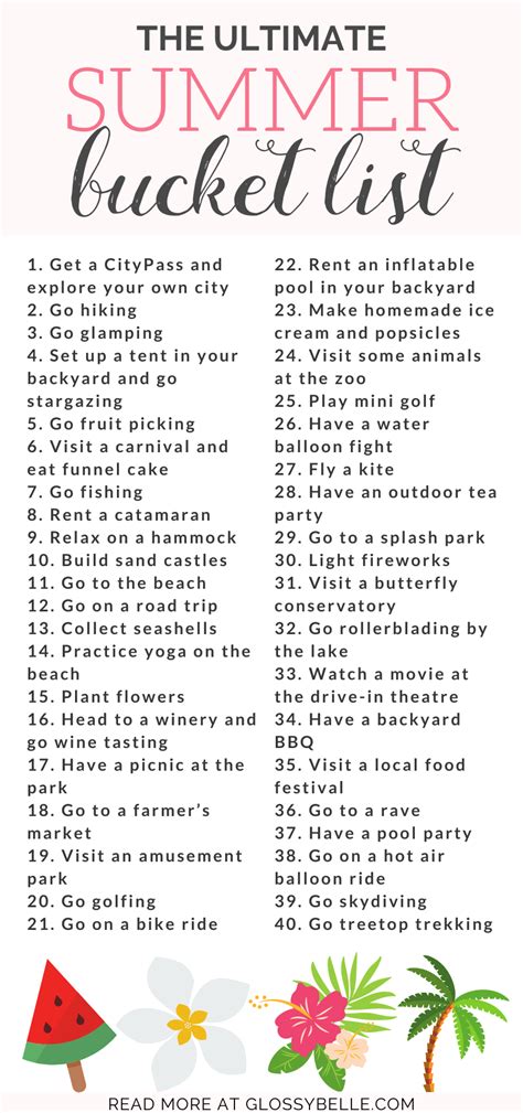 The Ultimate Summer Bucket List: 50 Fun Summer Activities For Adults | Ultimate summer bucket ...