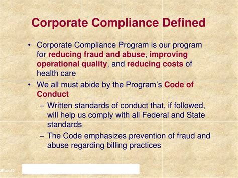 PPT - Corporate Compliance PowerPoint Presentation, free download - ID:1602625