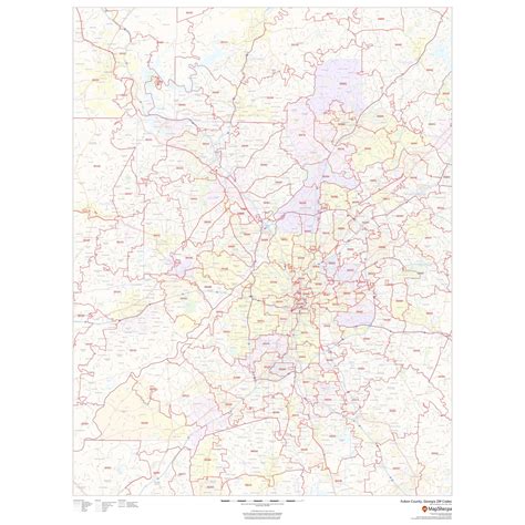 Fulton County, Georgia - Zip Codes by Map Sherpa - The Map Shop