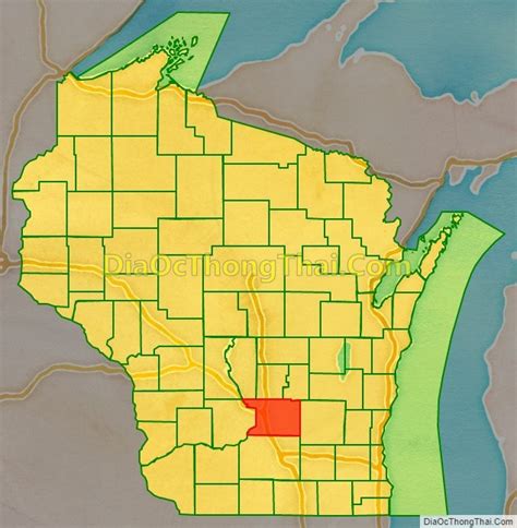 Map of Columbia County, Wisconsin - Thong Thai Real