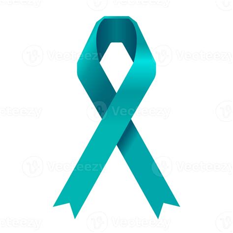 teal ribbon for ovarian cancer 16587357 PNG