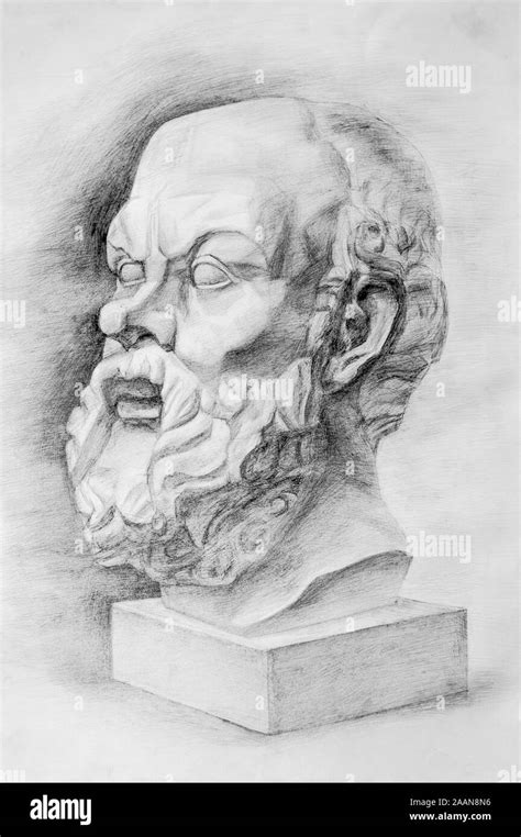 pencil portrait of Socrates. Academic drawing Stock Photo - Alamy