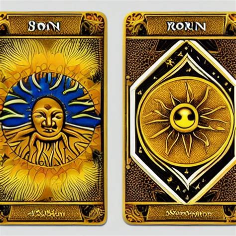 sun and moon tarot card, extremely detailed, golden | Stable Diffusion ...