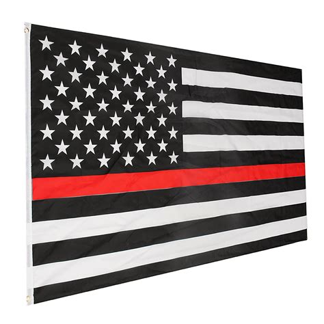 Thin Red Line Stripe American Flag Respect and Honor Banner Law Enforcement Grommets at Banggood