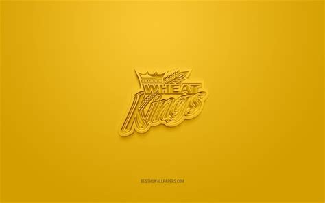 Download wallpapers Brandon Wheat Kings, creative 3D logo, yellow ...