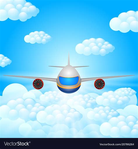 Plane on a blue sky background Royalty Free Vector Image