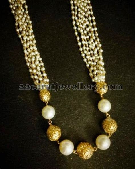 Pearls and Gold Beads Set - Jewellery Designs