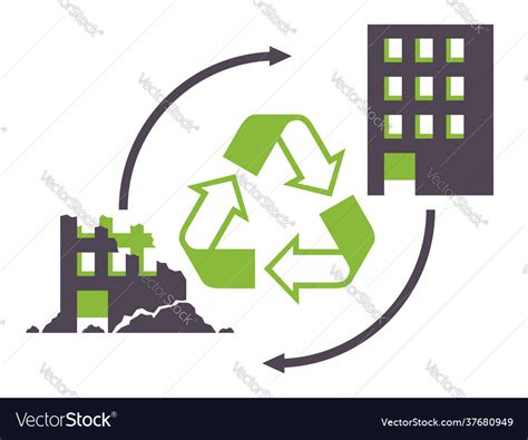 Construction and demolition waste recycling Vector Image