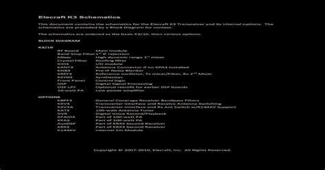 Elecraft K3 Schematics - RadioElecraft K3 Schematics This document ...