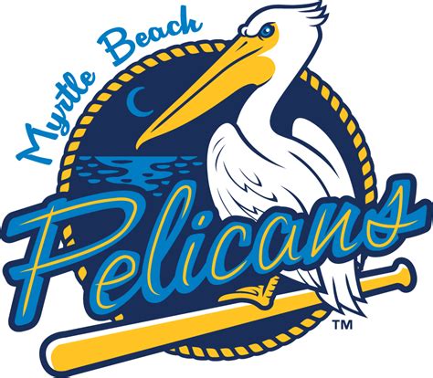 Myrtle Beach Pelicans Primary Logo - Carolina League (CRL) - Chris ...