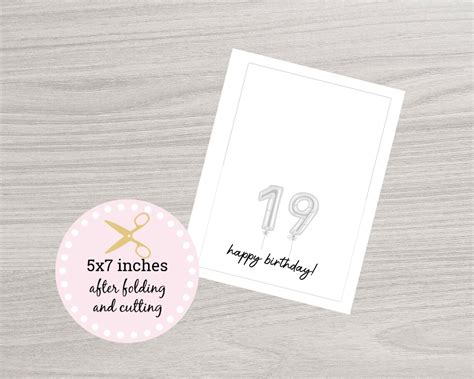 19th Birthday Card Printable 19 year old Birthday Card PDF | Etsy