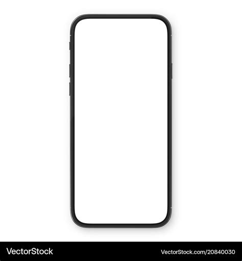 Black smartphone with blank white screen high Vector Image