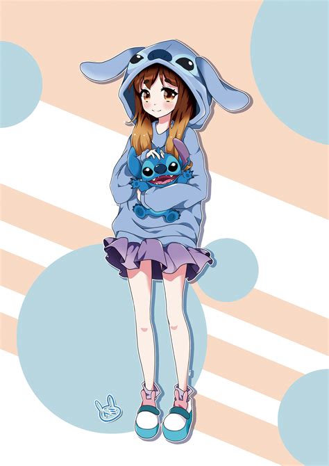 Lilo And Stitch Anime T Shirt : Commission Jade By Ushishio On ...