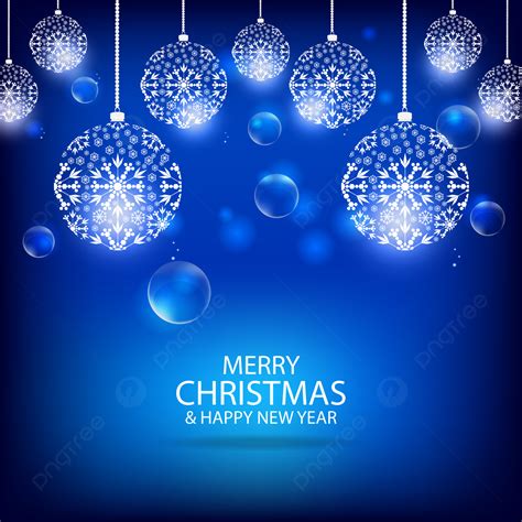 Merry Christmas And Happy New Year Background Vector Template With Blue Background, Wallpaper ...