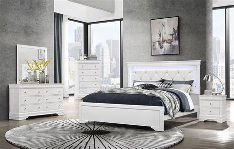 Pompei Panel Bedroom Set (White) by Global Furniture USA | 1StopBedrooms