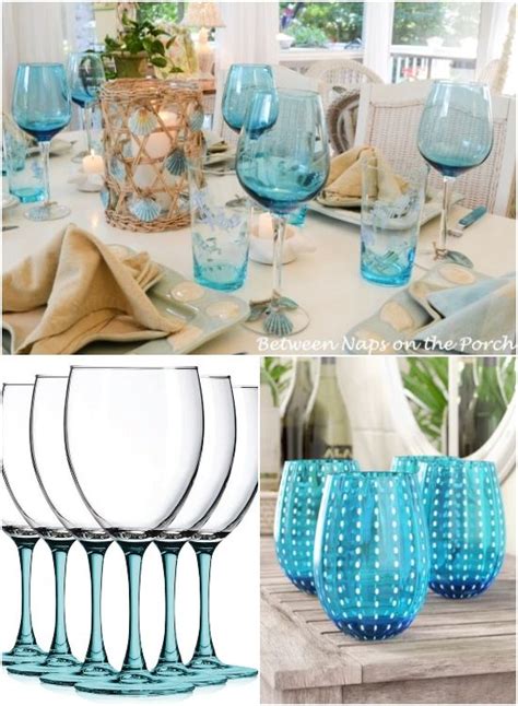 Blue wine glasses in a variety of styles that bring a splash of ocean to your home. Featured on ...