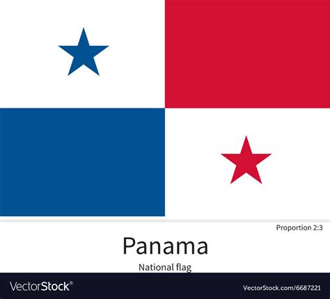 National flag of Panama with correct proportions Vector Image