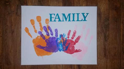 🖐🏻🎨 Family Handprint Idea | Hand print, Crafts, Canvas board