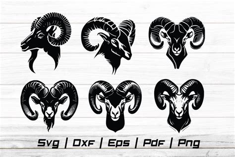 Ram head Mascot Silhouette Svg file cut file (2461113)