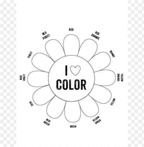 color wheel coloring page PNG image with transparent background | TOPpng