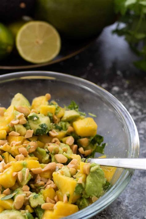 Avocado Mango Salad with Salted Roasted Peanuts - always use butter