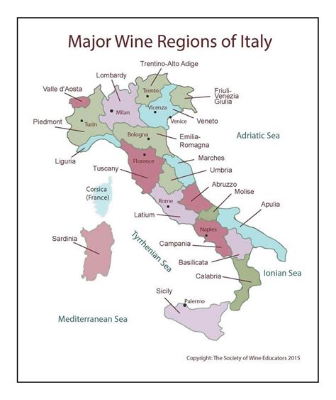 Detailed map of Major Wine Regions of Italy | Italy | Europe | Mapsland | Maps of the World