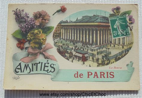 Paris vintage Postcard Paris postcard La Bourse Paris city post card ...