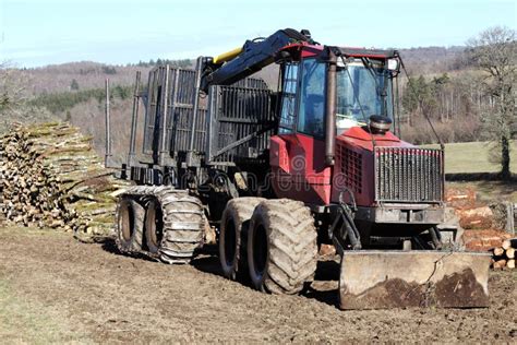 Timber Logging Truck Transport Stock Image - Image of renewable ...