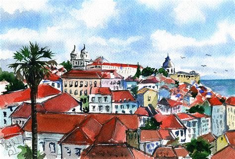 Lisbon Painting by Dora Hathazi Mendes - Pixels