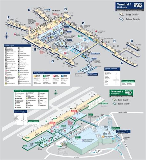 Minneapolis–Saint Paul International Airport map | Airport map ...