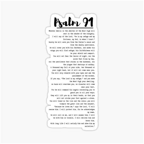 "psalm 91" Sticker for Sale by DreezyJ | Redbubble