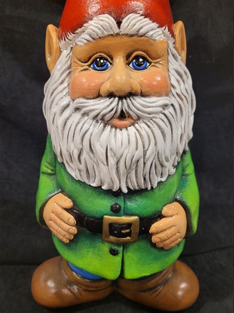 Garden Gnome handpainted ceramic 15 tall | Etsy