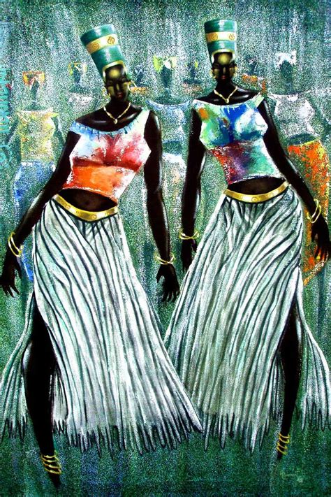 Nubian Queens Painting by Jeremiah Obuobi | Saatchi Art