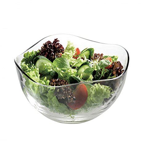 Large Clear Glass Wavy Salad Bowl, Mixing Bowl, All Purpose Round Serving Bowl - The Home ...