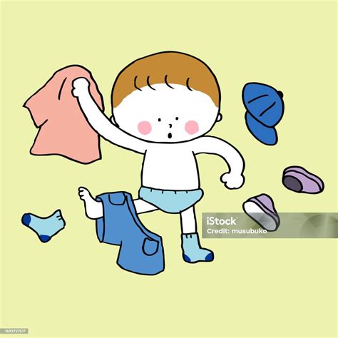 A Child Who Hates Changing Clothes Stock Illustration - Download Image ...