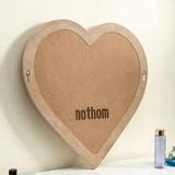 Pink Heart Mirror For Wall - Large 24 X 22.5 In Wooden Heart Shaped ...