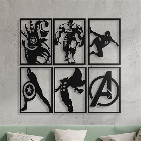 Avengers Wall Art Set Superhero Wall Art Marvel Wall Decor - Etsy