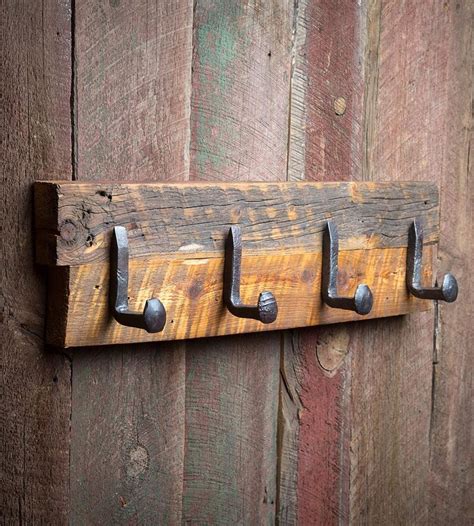 Large Reclaimed Wood & Railroad Spike Rack | Railroad spikes crafts ...