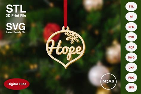 Hope Christmas Tree Decoration Ornament Pendent