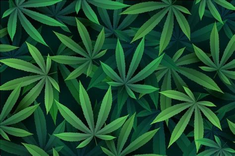 Free Vector | Realistic cannabis leaf background