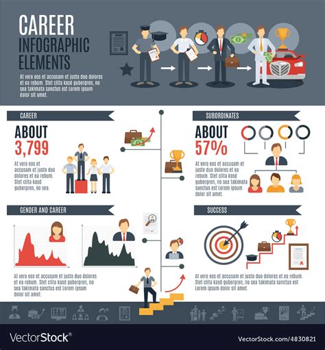 Career infographics set Royalty Free Vector Image