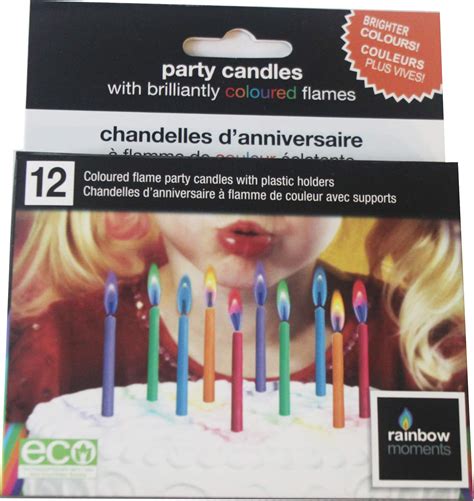 Amazon.com: Rainbow Candles Non Toxic - Coloured Flame Birthday Candles ...