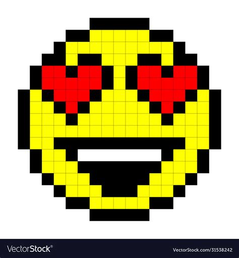 Smiley pixel art style on white background Vector Image