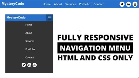 Responsive Top Navigation Menu Bar Using HTML & CSS