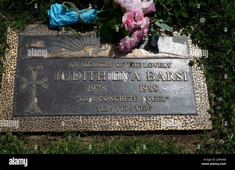 Los Angeles, California, USA 10th April 2022 Actress Judith Barsi's Grave at Forest Lawn ...