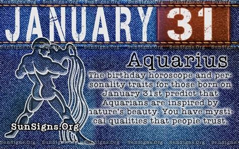 January 31 Zodiac Horoscope Birthday Personality - SunSigns.Org