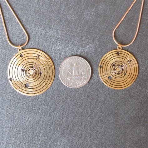 Solar system gold necklace - Delftia science jewelry