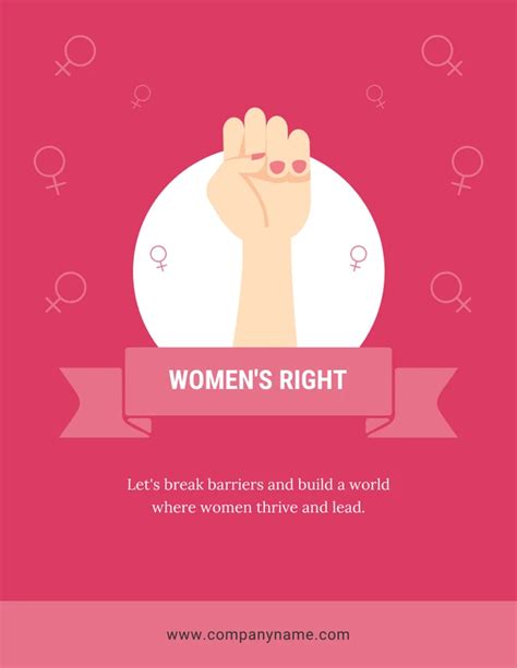 Pink Empowerment Poster For Women's Rights - Venngage