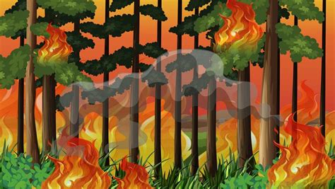 A wildfire disaster background 299144 Vector Art at Vecteezy